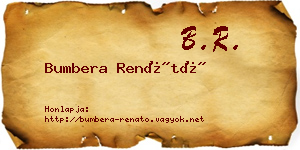Bumbera Renátó névjegykártya